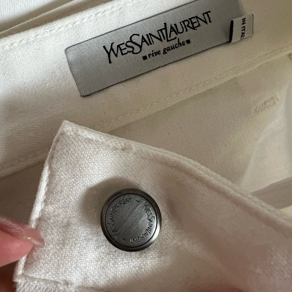 Yves Saint Laurent Ivory Jacket with Silver Button